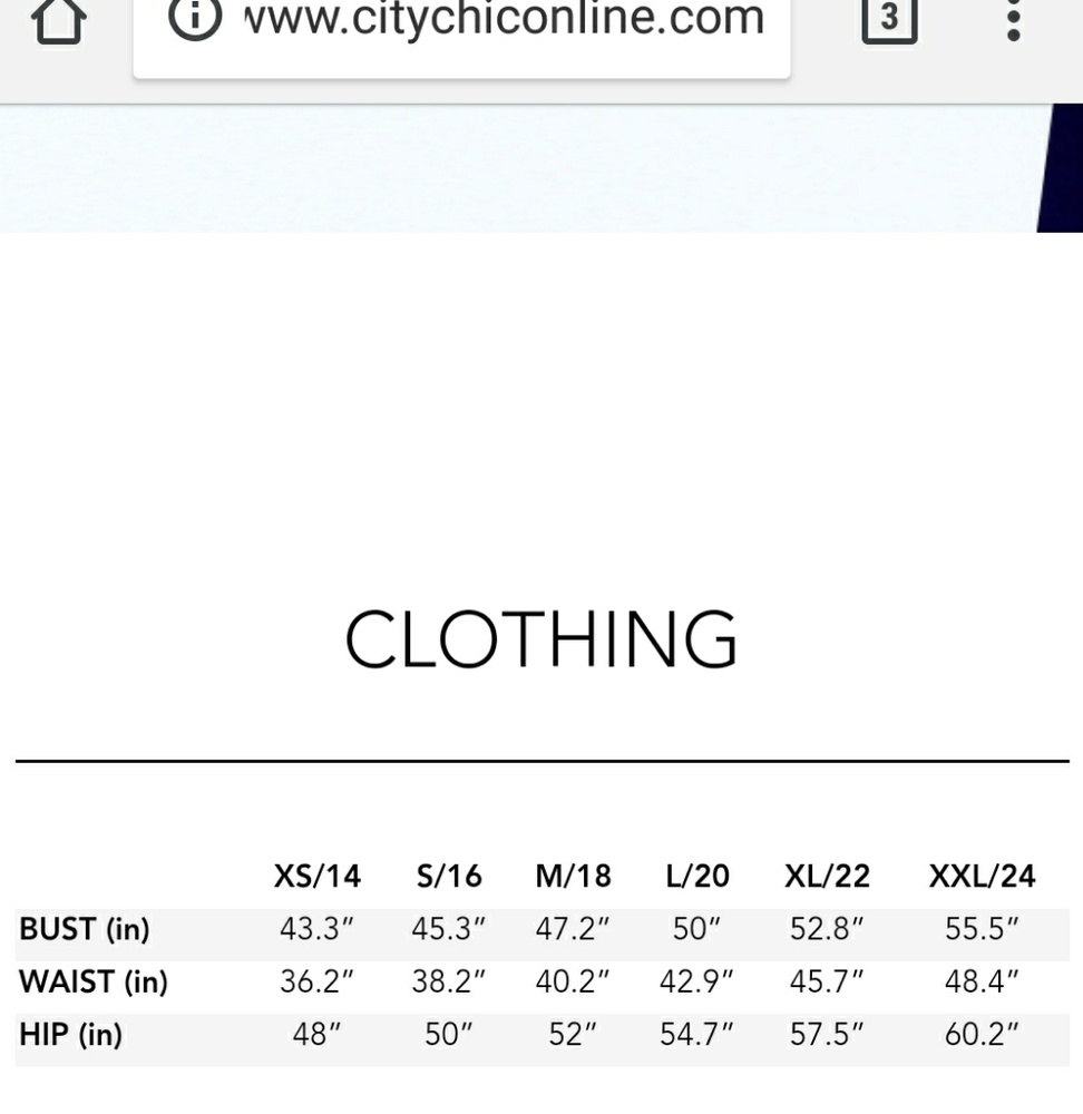 City Chic Size Chart